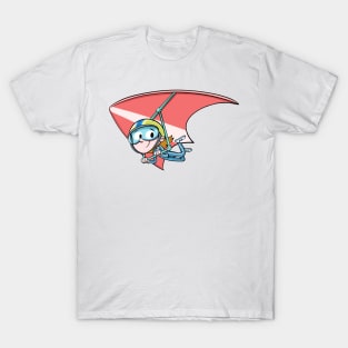 little girl flies happy with paragliding T-Shirt